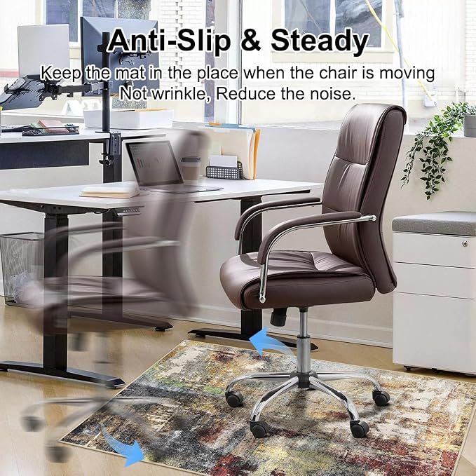Anidaroel Office Chair Mat for Hardwood Floor, Anti-Slip Computer Chair Mat - Image 5