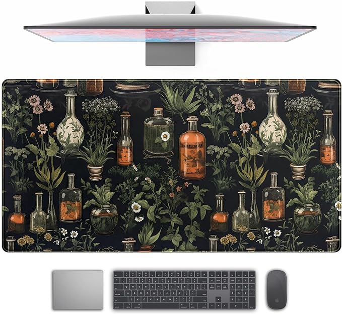 Black Aesthetics Desk Mat Mouse Pad Large Gaming Mouse Pad Desk Pad Mousepad by TENG+DA+QING