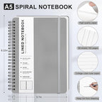 ABERLLS Gray Lined Spiral Journal Notebook - Image 2