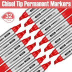 Fuutreo 32 Pcs Jumbo Permanent Markers Bulk Large Chisel Tip Permanent Markers - Image 4