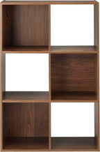Whitmor 6 Cube Bookcase Storage Organizer, 3 Tier Stackable MDF Bookshelf - Image 3