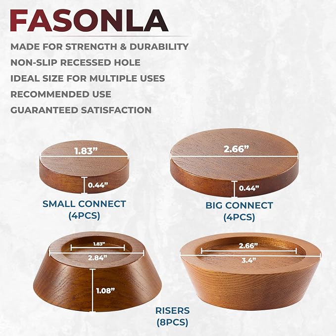 Bed Risers, Furniture Risers Can be Adjusted to 2'' 3''or 4'', Lifts Furniture - Image 2