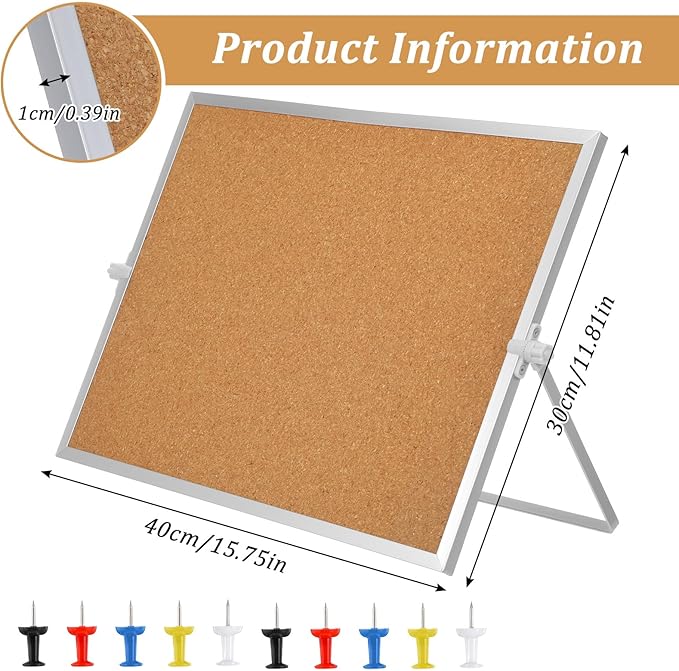 1 Pcs 11.81"×15.74" Cork Bulletin Board, Double Sided Pin - Image 2
