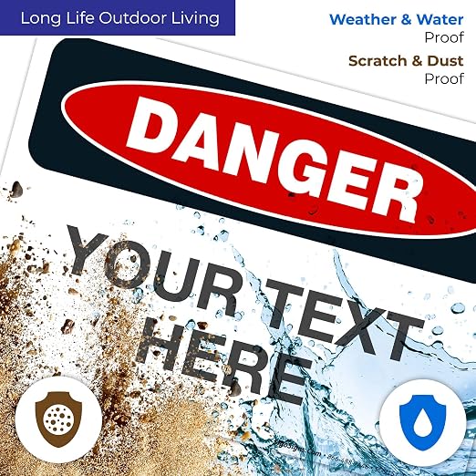 Custom Danger Sign, OSHA Sign, 10x7 Inches, Rust Free .040 Aluminum, Fade - Image 5