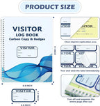 1 Pack Visitor Badges with Carbon Copy Visitor Stickers Letter Size Visitor Log - Image 2