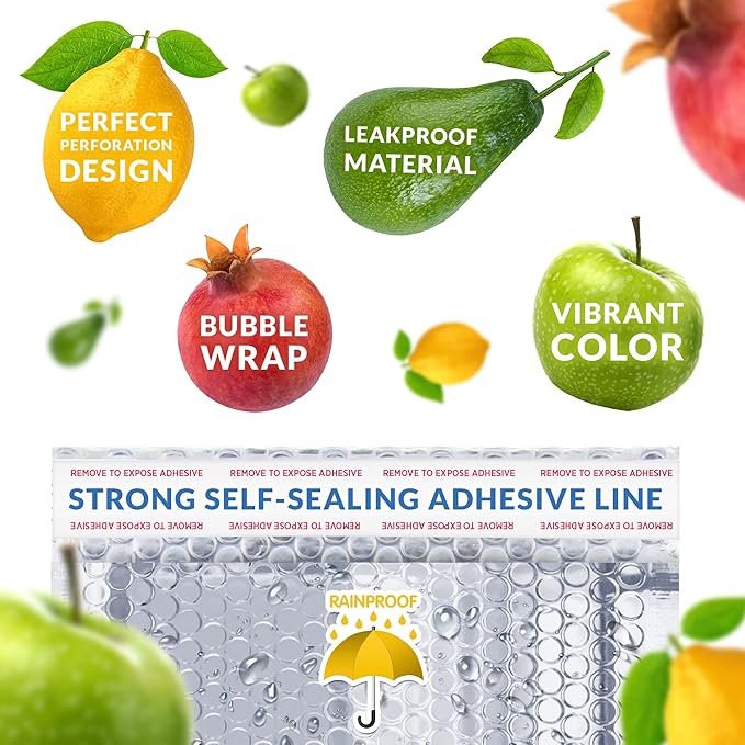 Amiff Silver Thermal Bubble Mailer, 6.5 x 10.5 Inches. 25 Pack Metallic Bubble - Image 4