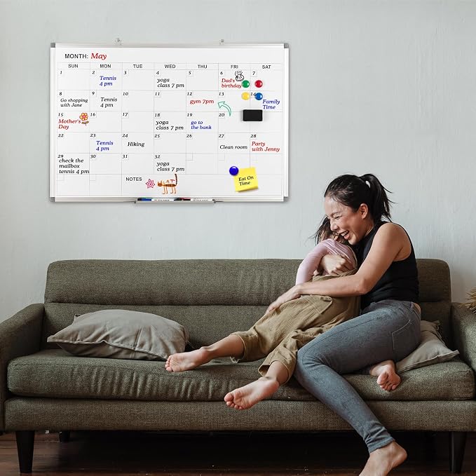 Comix Magnetic Dry Erase Calendar Whiteboard, 36 x 24 Inches Monthly Calendar - Image 5