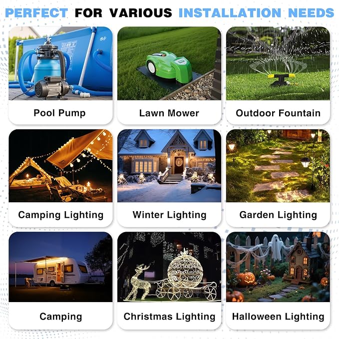 Flemoon Outdoor Extension Cord Cover Waterproof, Weatherproof Electrical - Image 9