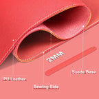 Leather Desk Pad Protector, 47.2'' x 23.6'', Suede Base Sewing Desk Blotter - Image 2