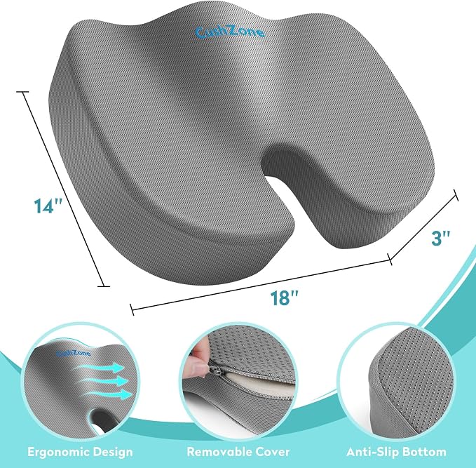 Office Chair Seat Cushion, Cooling Gel Enhanced Memory Foam Cushion - Image 3