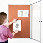BIBOC EnclosedCork Bulletin Board 36x24 inch Lockable Cork Noticeboard Display - Image 5