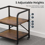 Vokumba 2 Tier Under Desk Printer Stand, Large Printer Table - Image 3