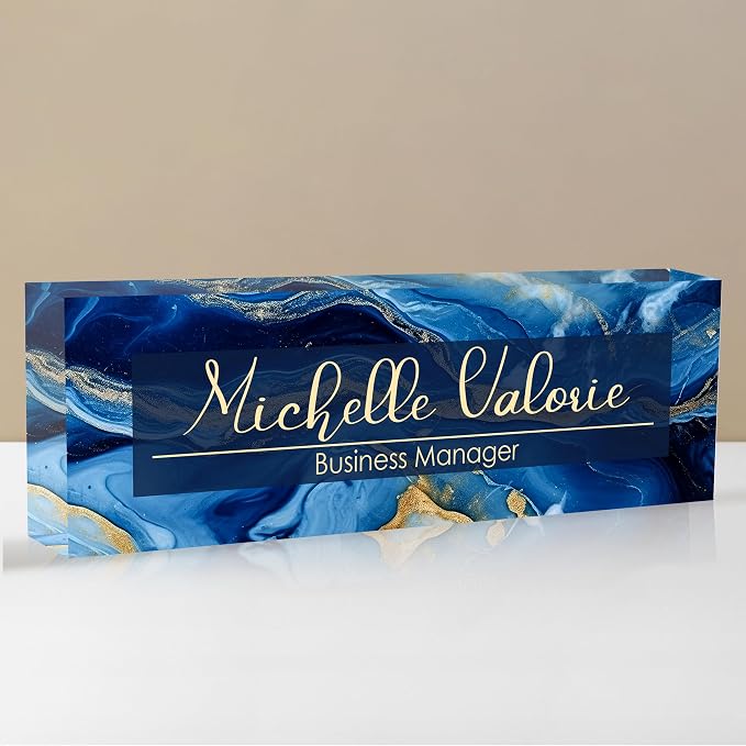 Personalized Name Plate for Desk, Custom Desk Name Plate, Acrylic Name Plate by EOBIBIFUN