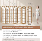Asnefeli 6 Panel Japanese Room Divider, Shoji Style Partition Divider, Fully - Image 5