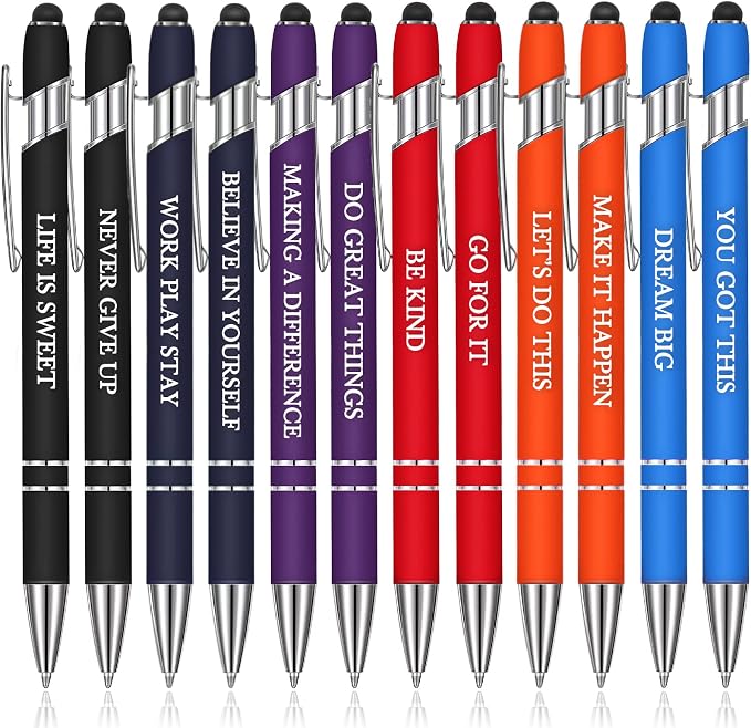 Zonon 12 Pcs Inspirational Pens Bulk Funny Ballpoint Pen by Zonon
