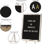 Felt Letter Board with Rustic Vintage Frame and Stand 12x16 inch, Numbers and - Image 3