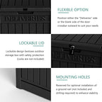 Yardgrace 55 Gallon Outdoor Storage Box, Waterproof Resin Deck Box - Image 9