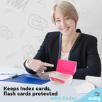 Enday Index Card Holder Pink, 3x5 Note Flash Card Organizer Case, Index Card - Image 6