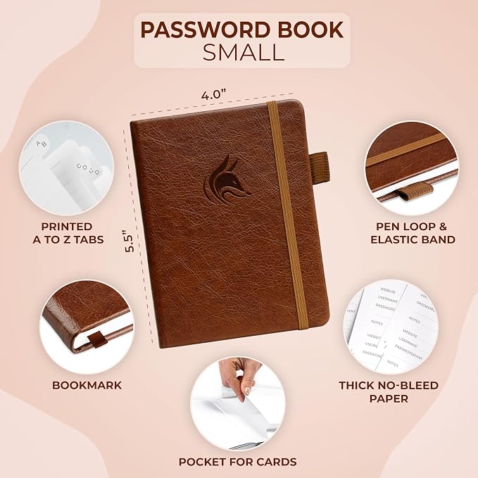 Clever Fox Password Book with alphabetical tabs. Internet Address Organizer - Image 2