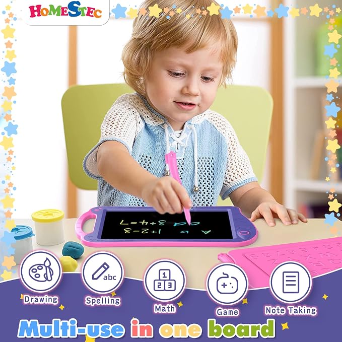 HOMESTEC Astrodraw Drawing Pad Toys, Colorful LCD Writing Tablet - Image 3