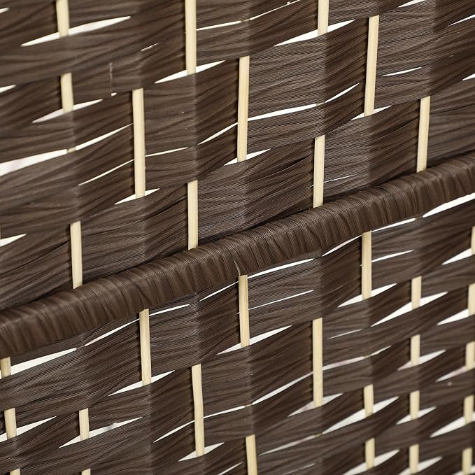 HOMCOM 6 Panel Room Divider, Hand-Woven Freestanding Wall Partition - Image 8