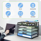 Docnest 5 Tier Mesh Desk Organizer- Letter Tray - Image 7