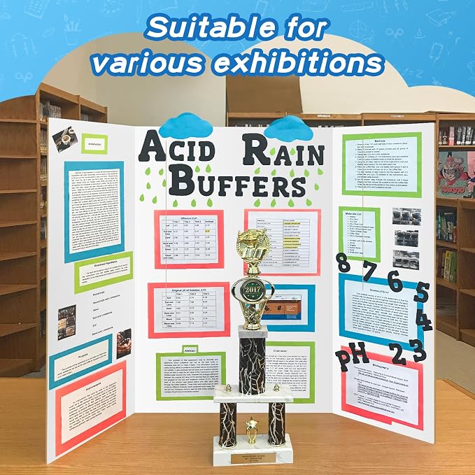 VinTS 36" x 48" 2 Pack Large Trifold Poster Board, School Projects, Photo - Image 7