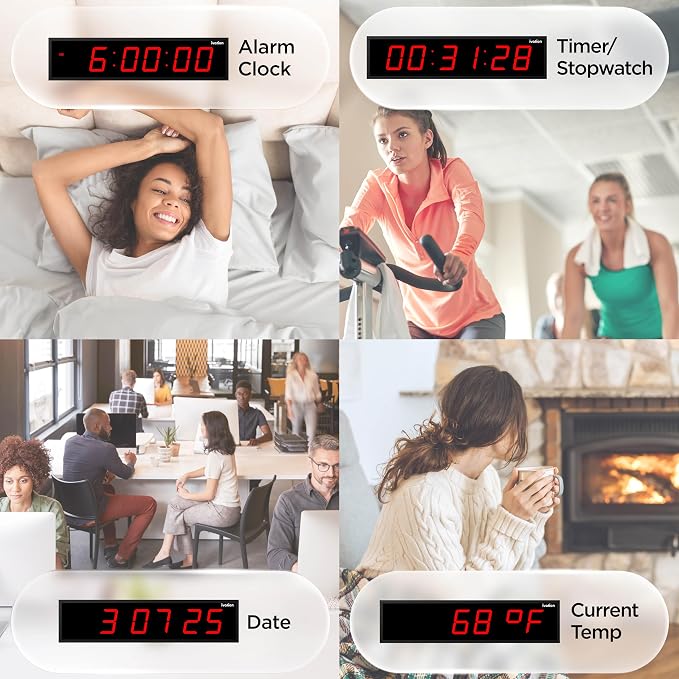 Ivation Huge Oversized 72" Large Digital LED Clock | Big Digital Clock - Image 3