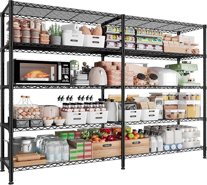 5 Tier Storage Shelves Metal Shelving Unit Load 1500LBS, Adjustable Wire by REIBII