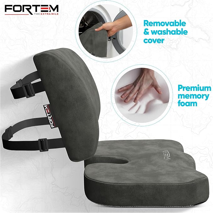FORTEM Seat Cushion, Office Chair Cushion, Lumbar Support Pillow - Image 3