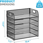 Marbrasse 5 Tier Paper Organizer Letter Tray, Mesh Desk File Organizer - Image 3