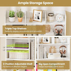Tangkula Desktop Bookshelf for Computer Up to 32”, 37” Countertop Storage Hutch - Image 7