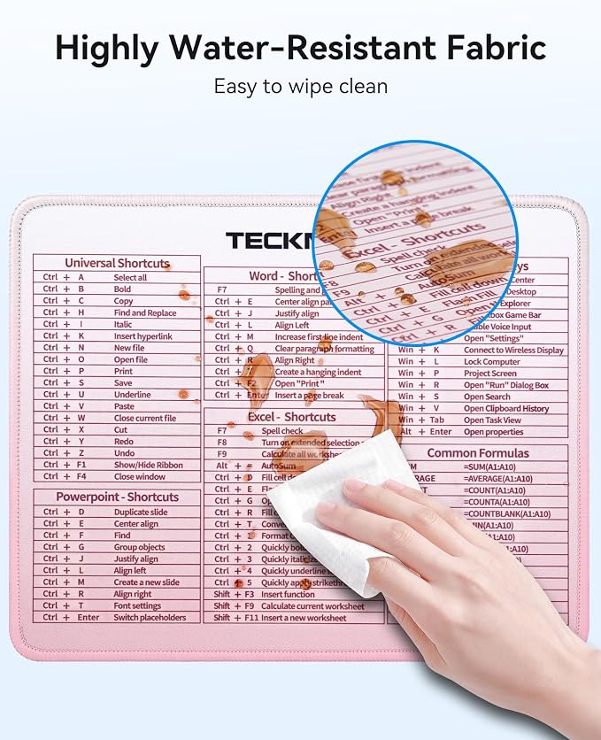 TECKNET Shortcut Mouse Pad for Excel Word PowerPoint Windows, Non-Slip - Image 3