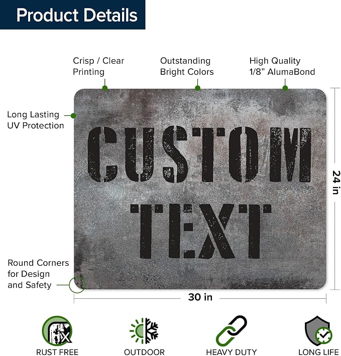 Custom Sign, Custom Street Sign, 11 Font Colors, 13 Font Styles, 4 Hole Options - Image 6