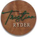 Custom Round Nusery Name Sign, Personalized 3D Baby Name Announcement Sign by Obsidian+Home+Creations