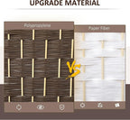 HOMCOM 6 Panel Room Divider, Hand-Woven Freestanding Wall Partition - Image 4