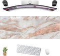 Cute Desk Mat Rose Gold Marble Mouse Pad Gaming XL Large Extended Desk Matt by DCJJM