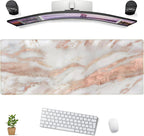 Cute Desk Mat Rose Gold Marble Mouse Pad Gaming XL Large Extended Desk Matt by DCJJM