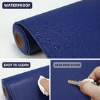 Desk Mat, 35.4" x 17" Leather Desk mat, Double-Sided Desk Pad, Desk matt - Image 4