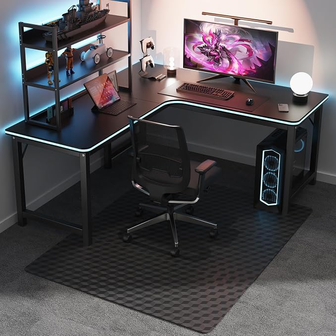 Chair Mat for Carpet, SALLOUS 46" x 60" Office Chair Mat for Carpeted Floors by SALLOUS