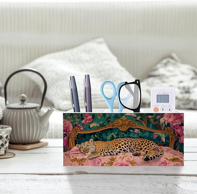 Exqcom Trendy Retro Leopard Pen Pencil Holder, Leopard Print Gifts - Image 2