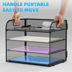 Marbrasse 2 Pack 4 Tier Paper Organizer Letter Tray - Image 5