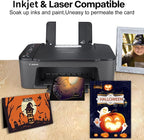 24 Sheets Black Cardstock 8.5 x 11 Black Paper, Goefun 80lb Card Stock Printer - Image 3