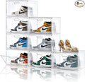 Amllas 8 Pack Shoe Boxes Clear Plastic Stackable, Large Shoe Storage Organizer by Amllas