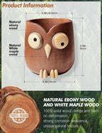 WODTILIFE Cute Owl Pen Holder for desk, funny wooden pencil holder - Image 6
