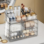 ZHIAI Stackable Storage Drawers, Acrylic Bathroom Counter Organizer Clear - Image 3