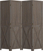 Cozy Castle Wood Room Divider, 4 Panels Folding Privacy Screen, 66.9'' Wall - Image 8
