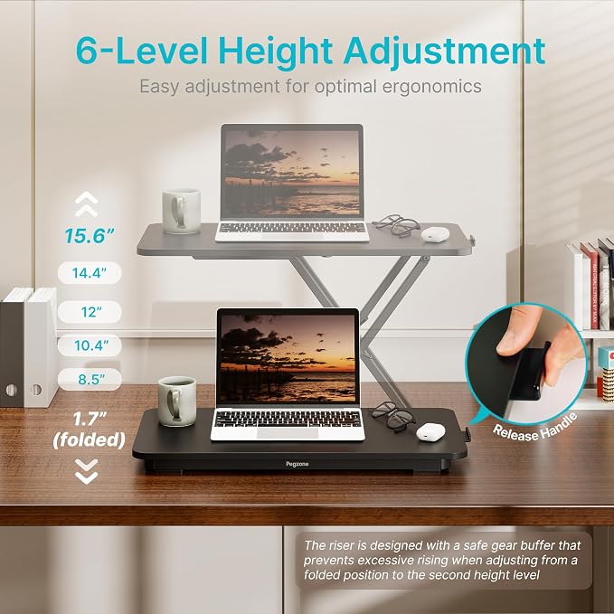 PEGZONE Keyboard and Mouse Riser, Height Adjustable keyboard stand - Image 2