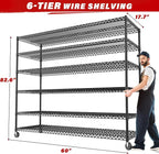 REIBII 82.6" H*60''W*17.7" D Steel Heavy Duty Wire Shelving - Image 3