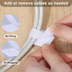 100 Pcs Hook and Loop Cable Straps, Under Desk Cord Management Self Adhesive - Image 6